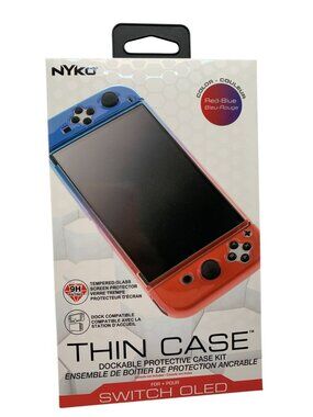 Nyko Thin Case Dockable Protective Case Kit For Nintendo Switch OLED With Temper